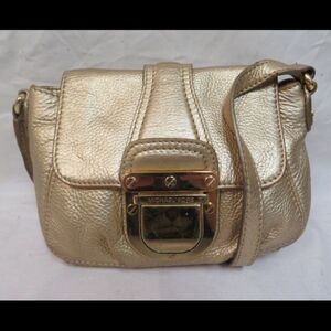 Michael Kors Gold Leather Small Crossbody Purse